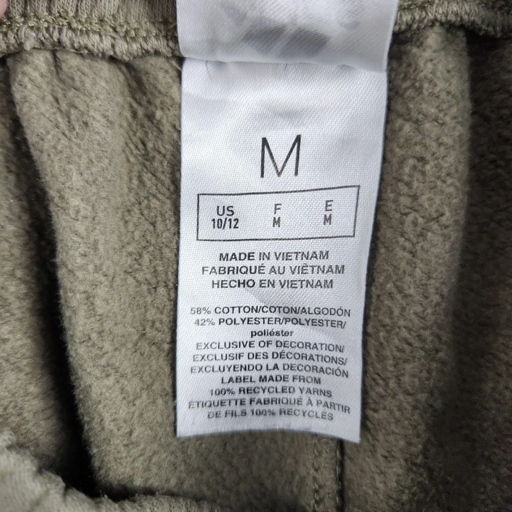 Adidas‎ Joggers Pants Kids M 10/12 Olive Green 3-Stripe Fleece Lined Regular Fit